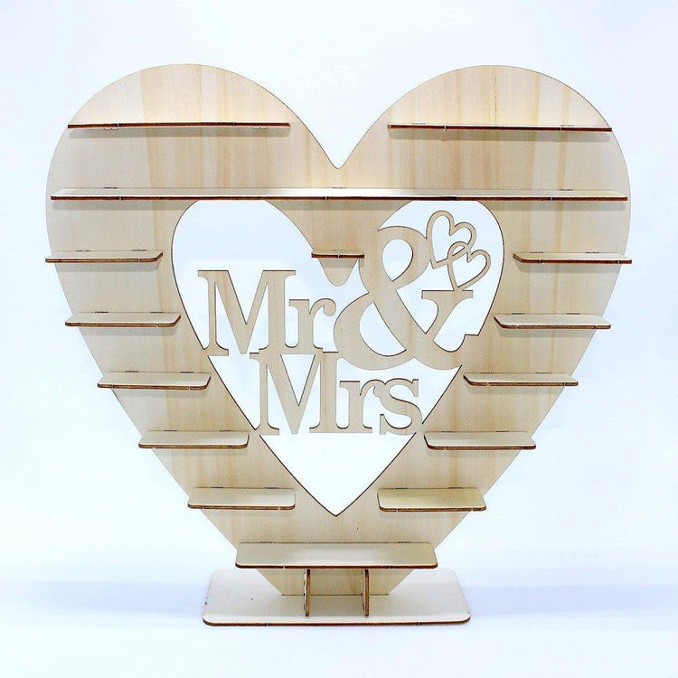 Mr és Mrs esküvői fadísz (45,5 x 41 cm) - Outlet24